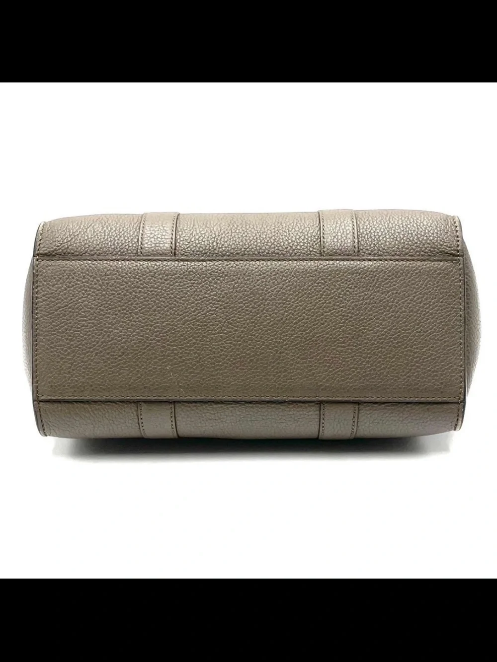 Mulberry Textured Leather Satchel in Taupe Brown with Gold Hardware